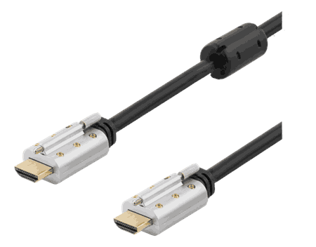 HDMI kabel, låsbar, m/Ethernet, 19-pin han/han