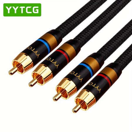 YYTCG 2 x RCA kabel, han/han, 75cm, SORT