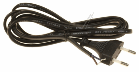 Euro-plugg med 1,5m kabel, sort