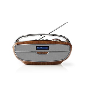 DAB + radio, 60 W, Bluetooth®,  Brun/sølv