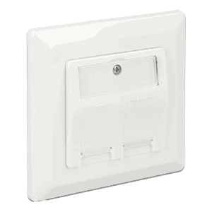 Keystone Wall Outlet, 2-port, RAL 9010