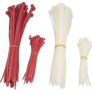 Strips, 100mm & 200mm, 200-pakke, rød/hvit