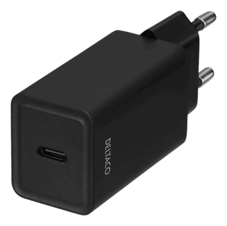 USB wall charger, 1x USB-C PD, 18 W, black