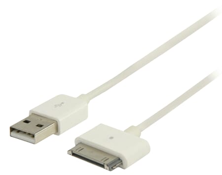 Sync og Ladekabel Apple Dock 30-Pin - USB A Han 1.00 m Hvit