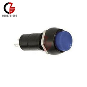 250V 3A Blue Push Button Switch 12mm No Self-Lock ON