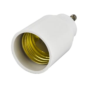lampe-sokkeladapter, GU10 til E27, plast, hvit